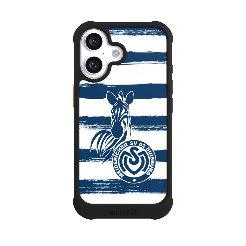 iPhone 16 NIVOmax MSV Duisburg Blau Weiß Gestreift