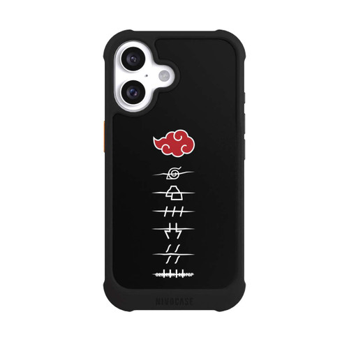 Apple iPhone 16 NIVOmax Akatsuki Mitglieder Symbole Schwarz