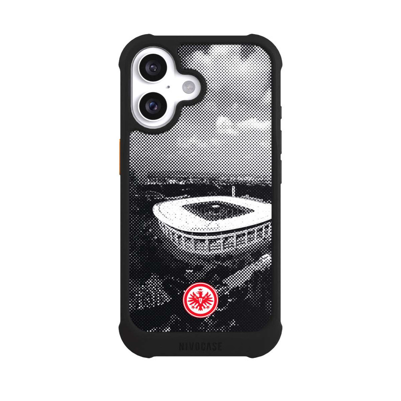 iPhone 16 NIVOmax SGE Stadion Schwarz Weiß