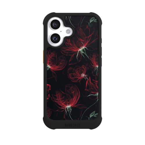 Apple iPhone 16 NIVOmax Red Flowers Wallpaper