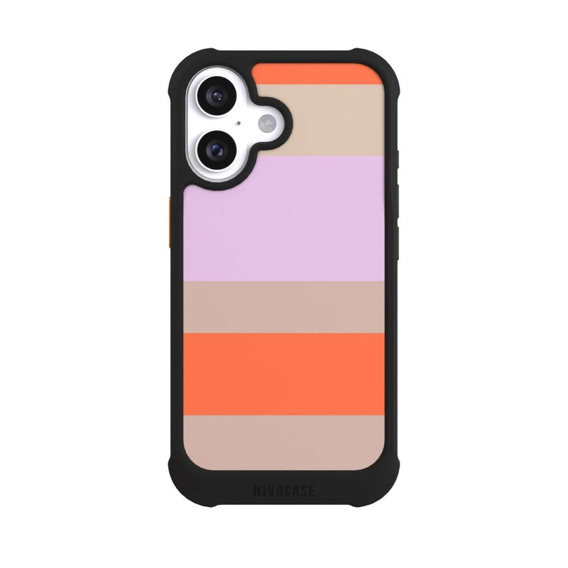 iPhone 16 NIVOmax Moca Lila Orange Stripes