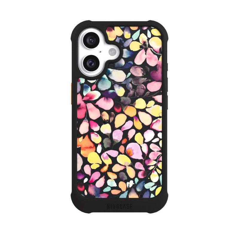 iPhone 16 NIVOmax Eucalyptus Watercolor Leaves Black