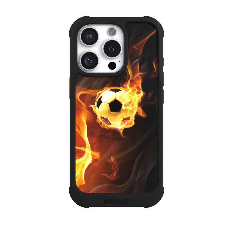 iPhone 16 Pro NIVOmax Fußball in Flammen