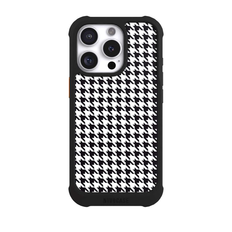 iPhone 16 Pro NIVOmax Hahnentritt Schwarz Weiß