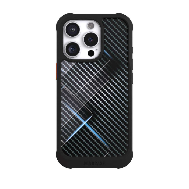 iPhone 16 Pro NIVOmax Blue Carbon Lines