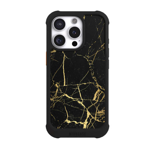 Apple iPhone 16 Pro NIVOmax Marbre Noir et Or
