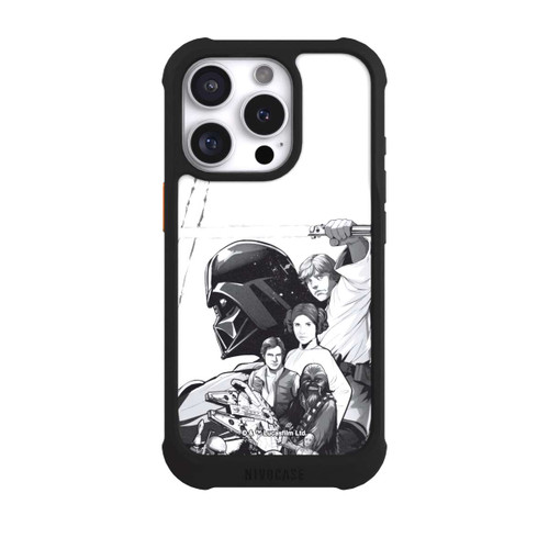 Apple iPhone 16 Pro NIVOmax StarWars Charaktere - Schwarz-Weiß