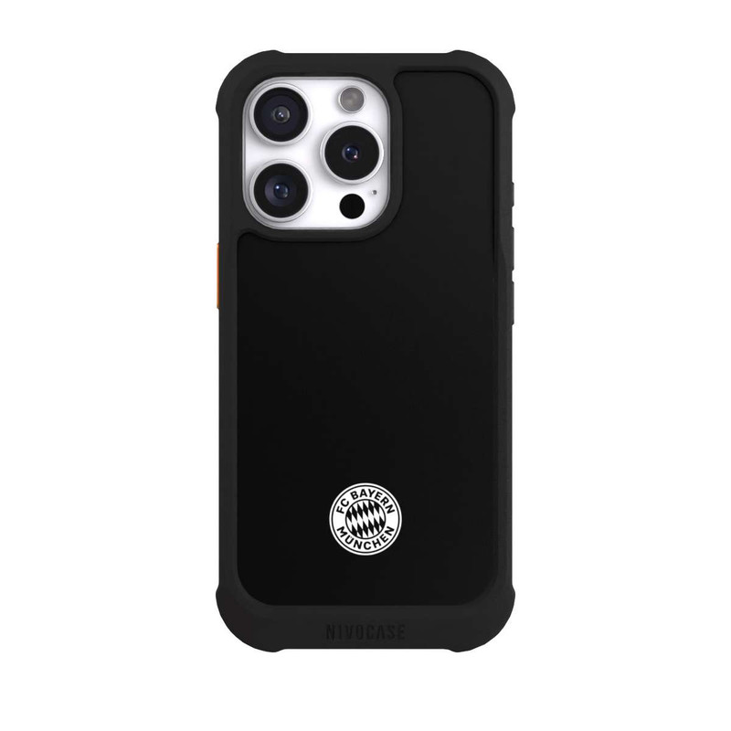 iPhone 16 Pro NIVOmax Classic FCB Logo - white on black