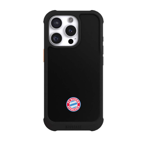 Apple iPhone 16 Pro NIVOmax Klassisches FCB Logo Klein - Bunt auf Schwarz
