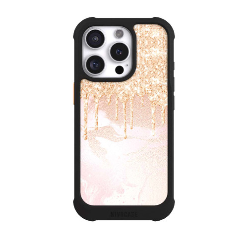 Apple iPhone 16 Pro NIVOmax  Roségoldener Glitzer Tropfen Look