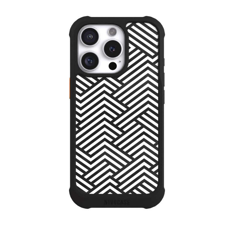iPhone 16 Pro NIVOmax Schwarz und Weiß ZigZag