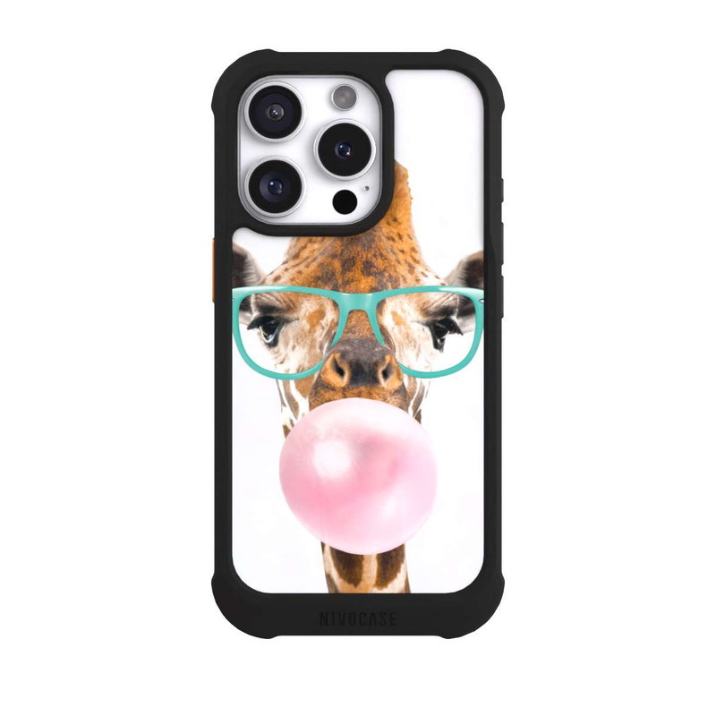 iPhone 16 Pro NIVOmax Giraffe mit Kaugummi
