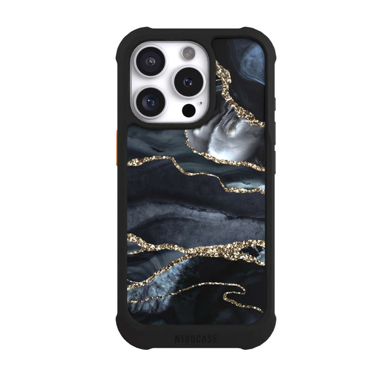 iPhone 16 Pro NIVOmax Or marbré foncé Aspect pailleté