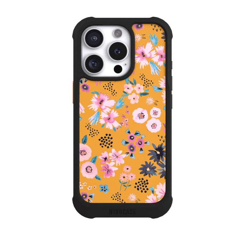iPhone 16 Pro NIVOmax Petites Fleurs Jaune Moutarde