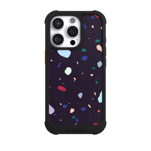 Apple iPhone 16 Pro NIVOmax Modern Dark Rounded Terrazzo