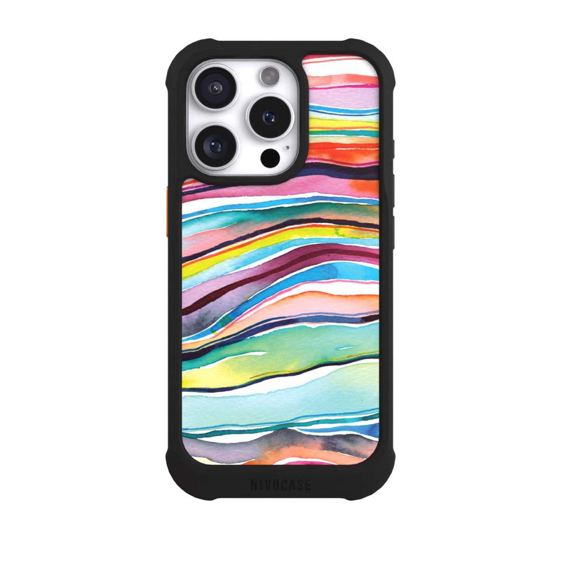 iPhone 16 Pro NIVOmax Couches d'agate aquarelle