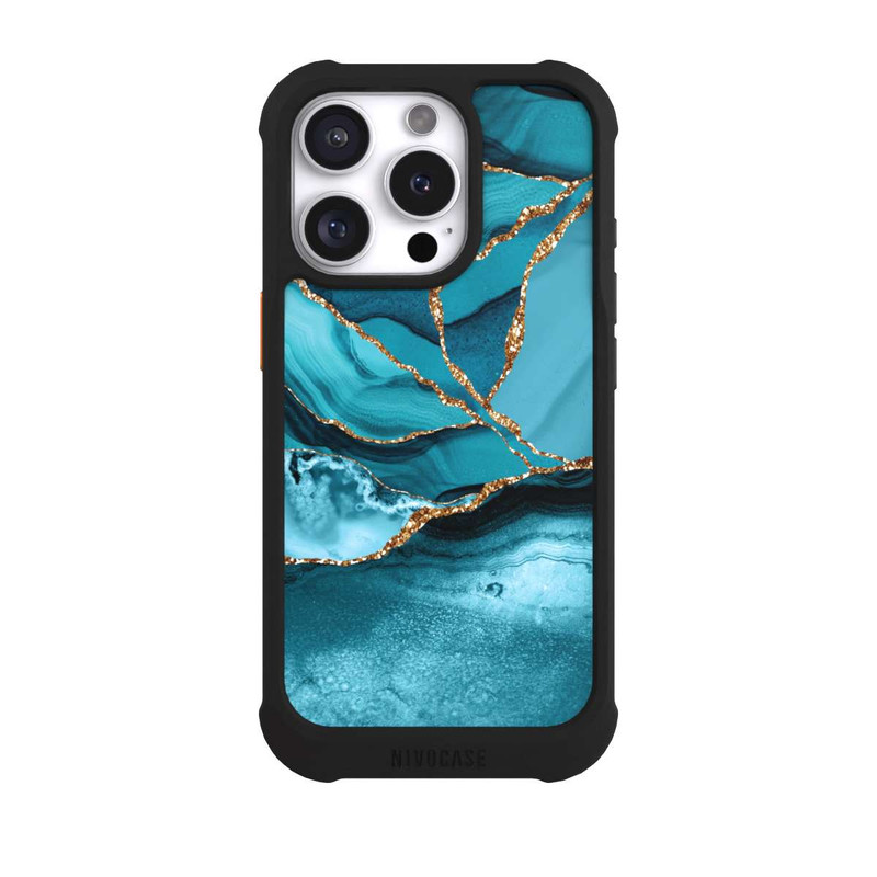 iPhone 16 Pro NIVOmax Ice Blue Marble Landscape