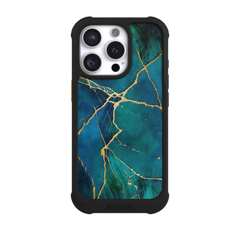 iPhone 16 Pro NIVOmax Mineralischer Glamourlook Blaugold