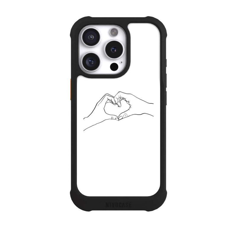 iPhone 16 Pro NIVOmax Herz Hände Line Art