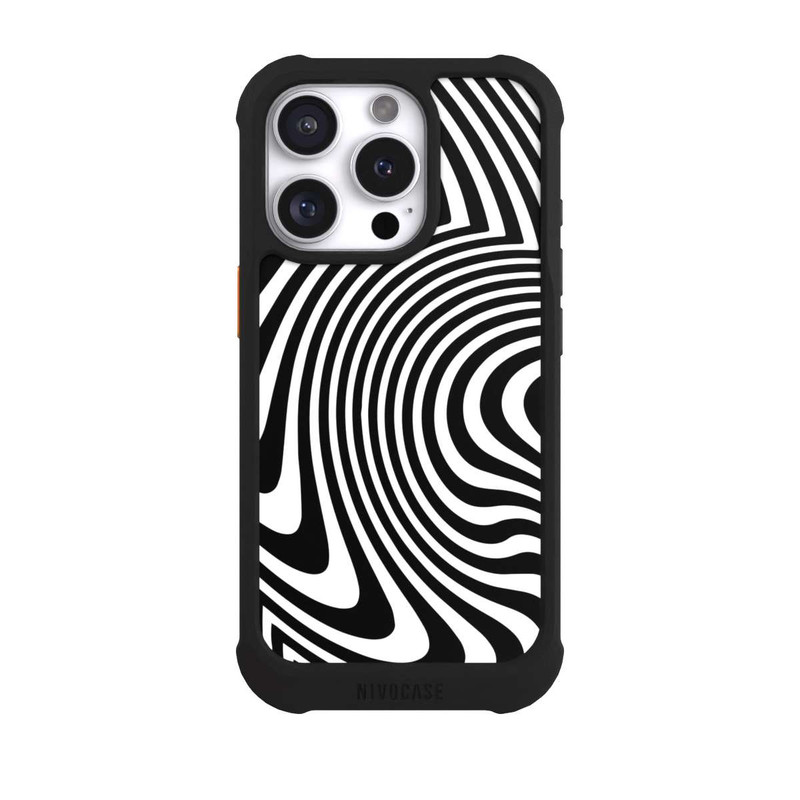 iPhone 16 Pro NIVOmax Black and White Waves