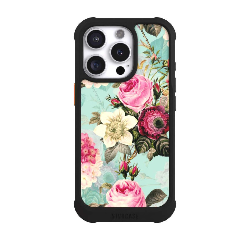 iPhone 16 Pro NIVOmax Turquoise Wallpaper Roses