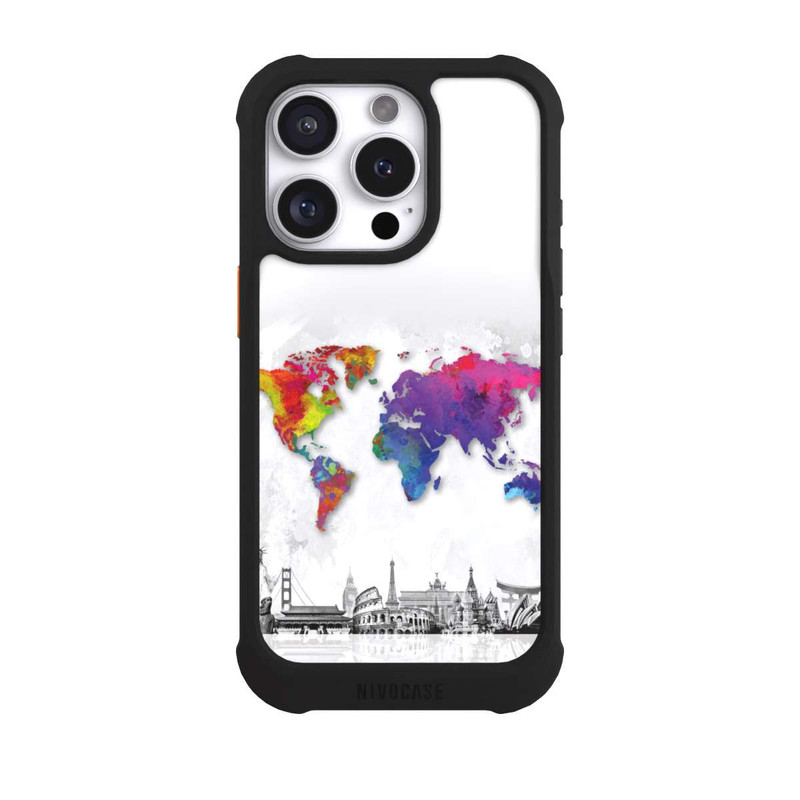 iPhone 16 Pro NIVOmax Weltkarte mit Skyline