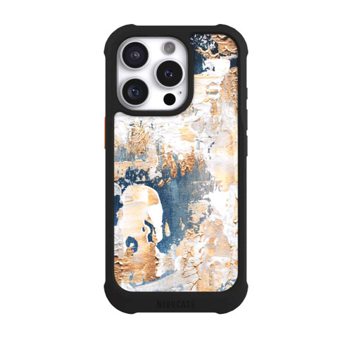 Apple iPhone 16 Pro NIVOmax Abstraktion Blau und Gold