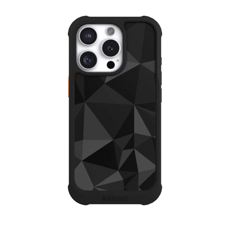 iPhone 16 Pro NIVOmax Motif Polygone Noir