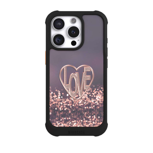 Apple iPhone 16 Pro NIVOmax LOVE Glitzerrosa
