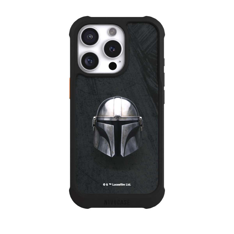 iPhone 16 Pro NIVOmax Casque Mandalorien Noir