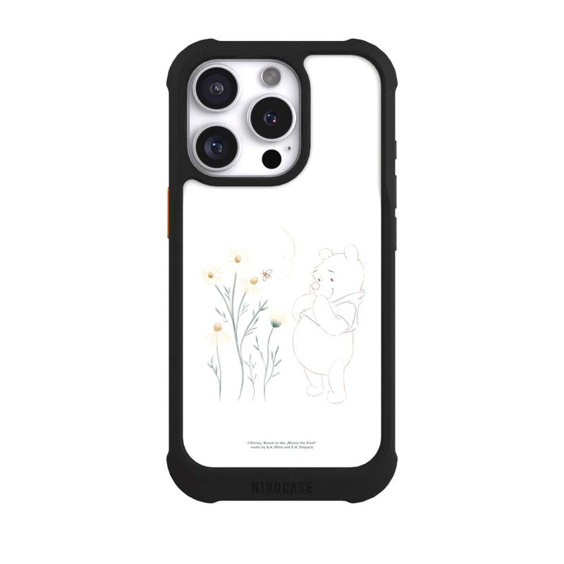 iPhone 16 Pro NIVOmax Winnie Puuh sieht sich Gänseblümchen an