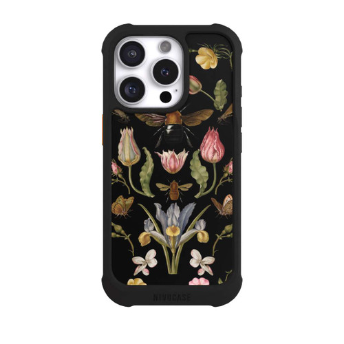 Apple iPhone 16 Pro NIVOmax Wildblumen und Biene Schwarz