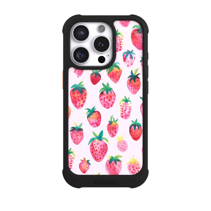 iPhone 16 Pro NIVOmax Fraises aquarelles