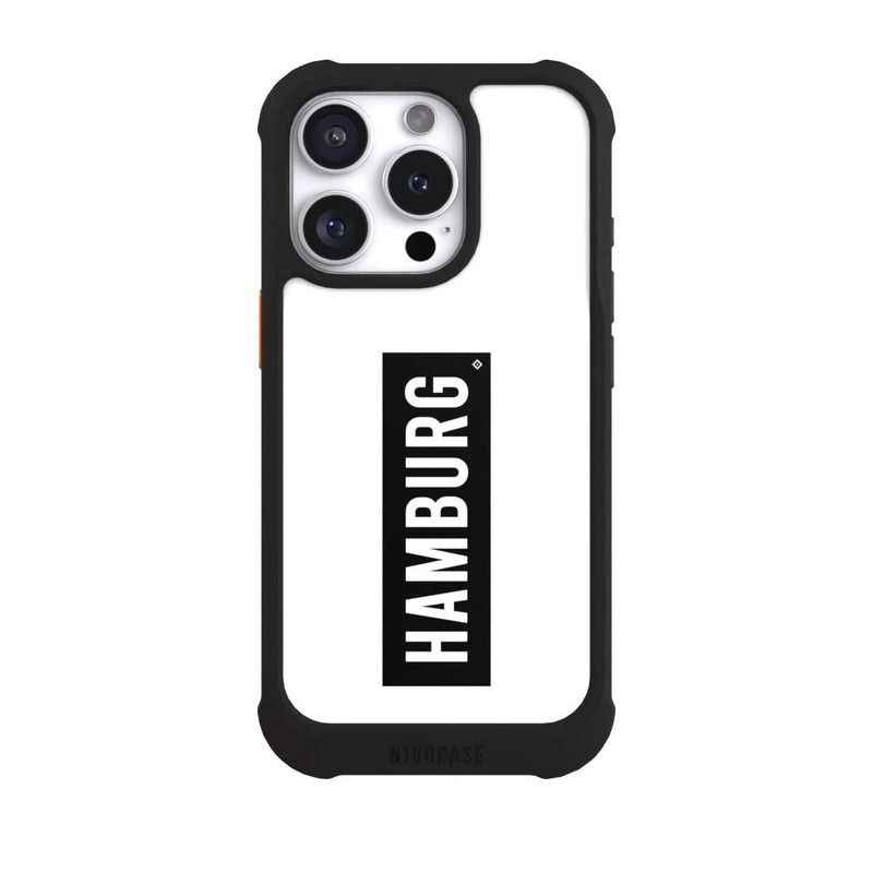 iPhone 16 Pro NIVOmax HSV Hamburg Schwarz Weiss
