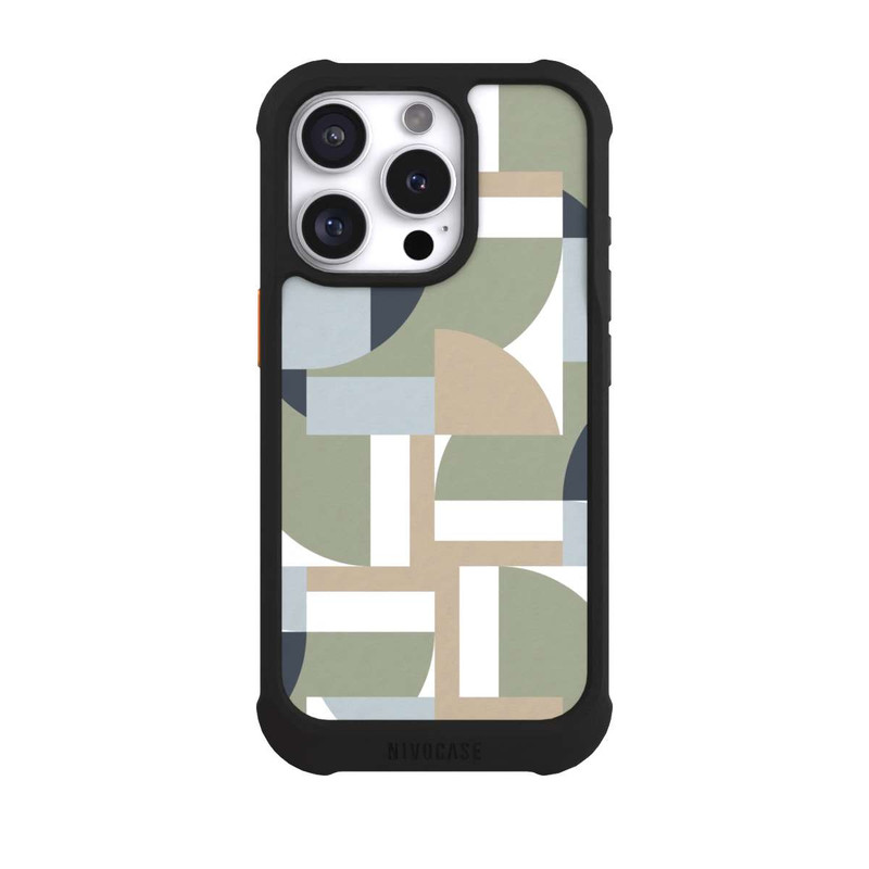 iPhone 16 Pro NIVOmax Polygones futuristes du Bauhaus Beige