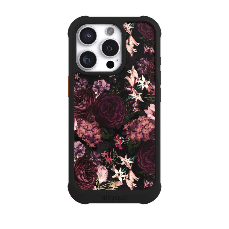 iPhone 16 Pro NIVOmax Blumentapete dunkelviolett