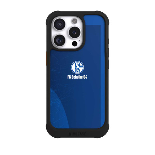 Apple iPhone 16 Pro NIVOmax Schalke 04 Blauer Hintergrund Mit Logo