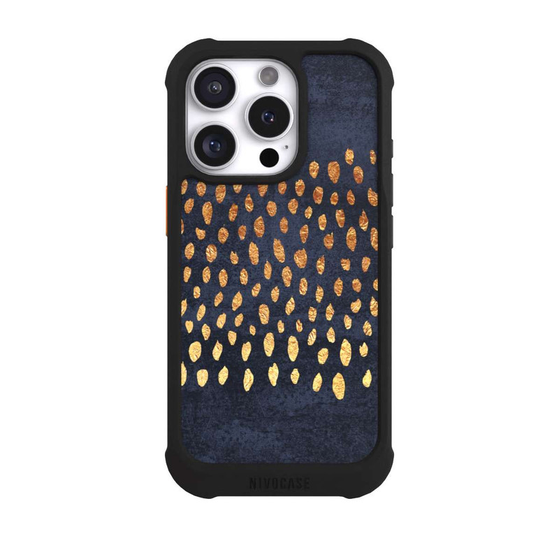 iPhone 16 Pro NIVOmax Or & Bleu Pattern