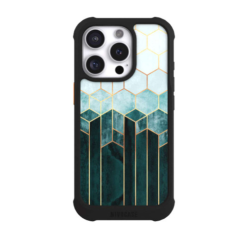 Apple iPhone 16 Pro NIVOmax Blaugrüne Sechsecke