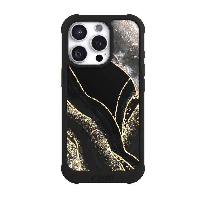 iPhone 16 Pro NIVOmax Dark Marble Gold