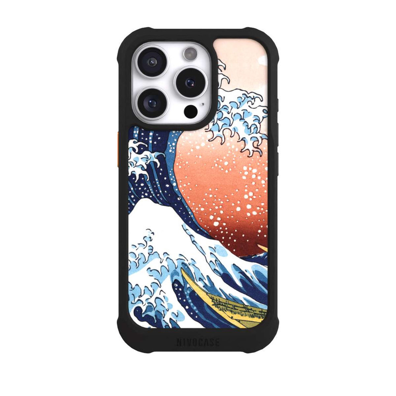 iPhone 16 Pro NIVOmax La Grande Vague de Kanagawa Rouge