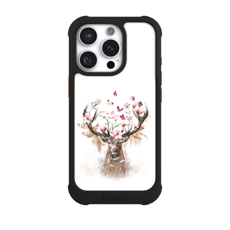 iPhone 16 Pro NIVOmax Hirsch Blumen Geweih