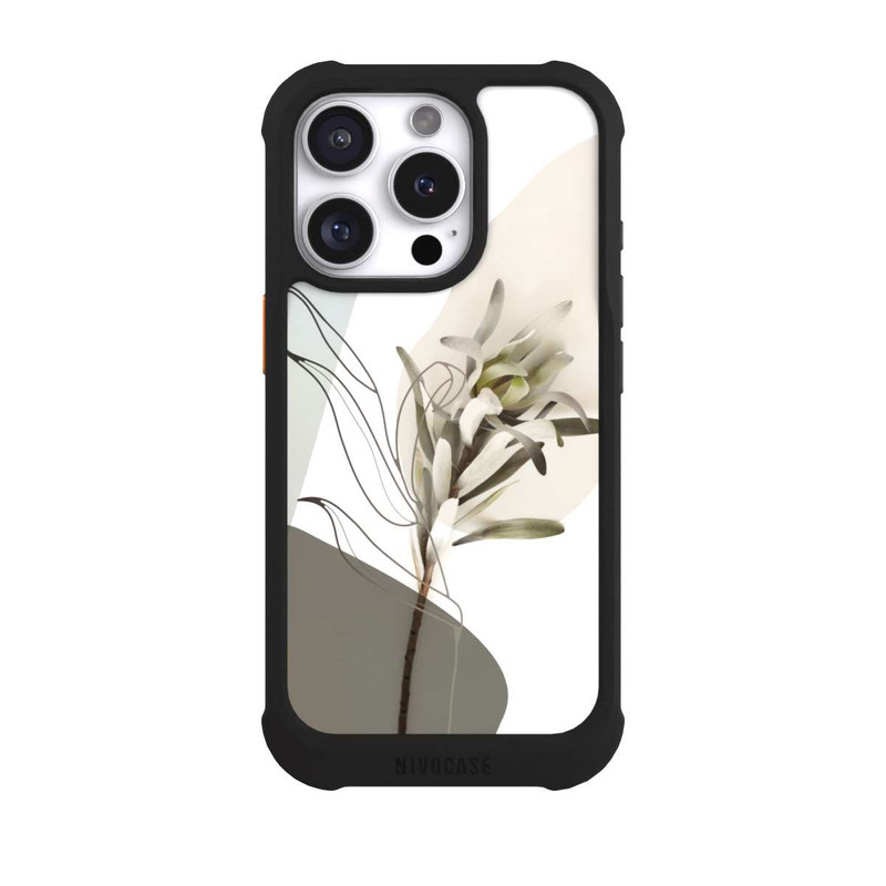 iPhone 16 Pro NIVOmax Boho Line Art Olivgrün