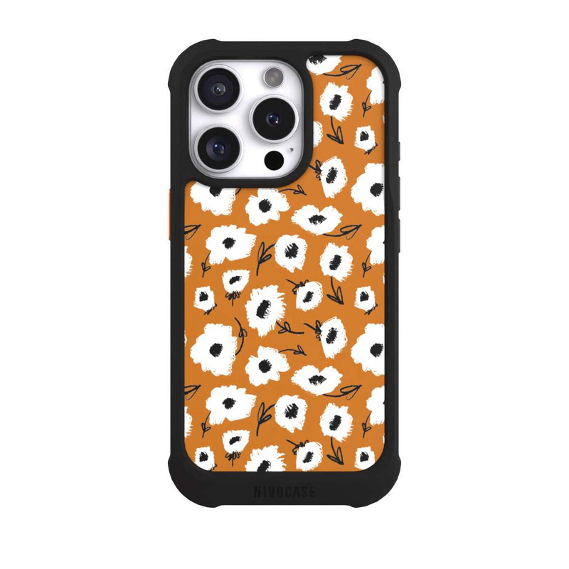 iPhone 16 Pro NIVOmax Pattern Fleurs Ocres