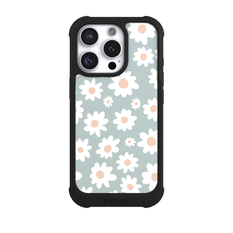 iPhone 16 Pro NIVOmax Gänseblümchen Muster grün