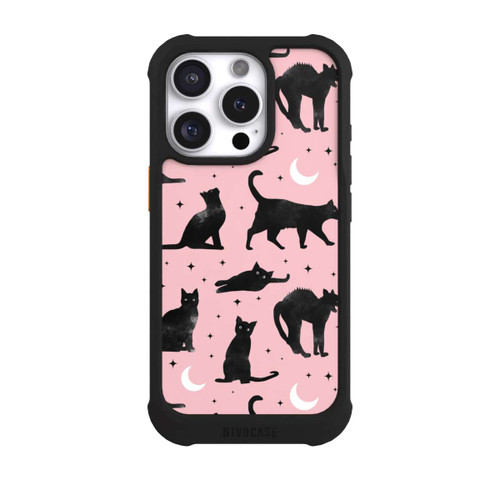 Apple iPhone 16 Pro NIVOmax Lune &amp; Chats Fond Rose