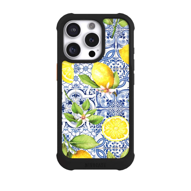 iPhone 16 Pro NIVOmax Mediterrane Amalfi Küste mit Blauen Kacheln und Zitronen