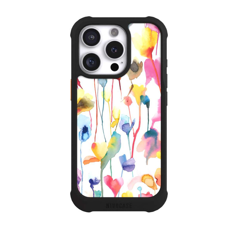 iPhone 16 Pro NIVOmax Aquarelle de Fleurs Colorées