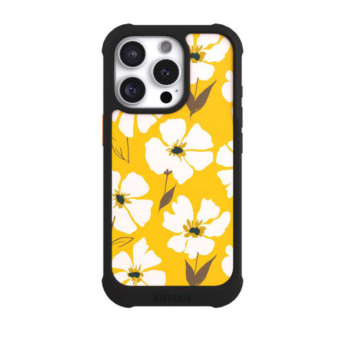 Apple iPhone 16 Pro NIVOmax Blumenwiese auf Gelb Ocker