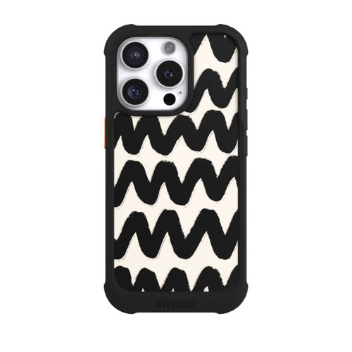 Apple iPhone 16 Pro NIVOmax Vagues Noires Pattern